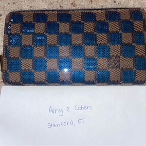 Louis Vuitton Zippy Wallet Damier Paillettes Navy Blue Sequins 2013 F/W Show